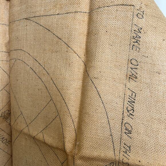 Vintage Geometric Stamped Burlap for Rug Making #1995 Size 36x60 - Picture 3 of 13